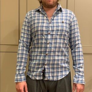 blue plaid button down